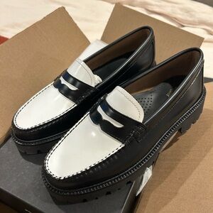 G.H. Bass & Co. Black and White Penny Loafers